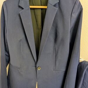 Express Classic Navy Blue Blazer And Matching Navy Dress Slacks Set